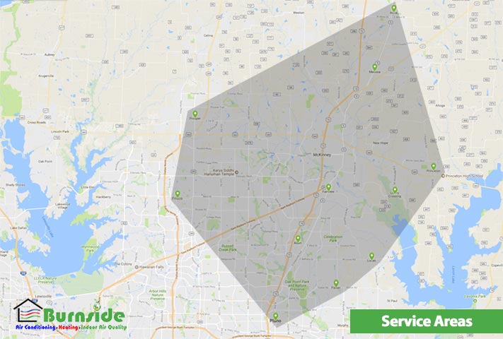 Service Areas - Burnside Air Conditioning, Heating & Indoor Air Quality